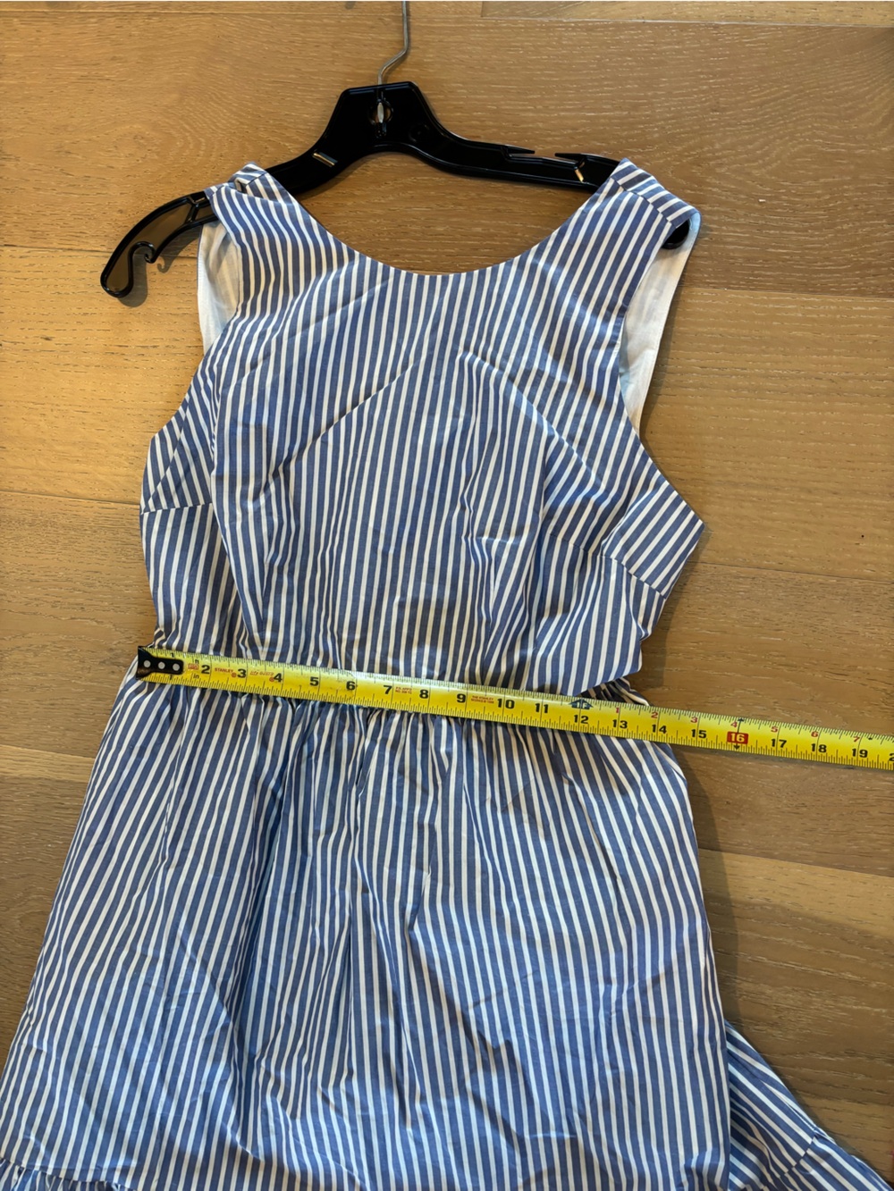 Boden Sleeveless Poplin Dress 8 Reg NWT Surf the Web Stripe Blue White Midi Maxi - Picture 12 of 13